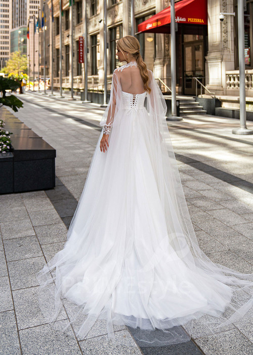 Jednoduché minimalistické svadobné šaty EMS159