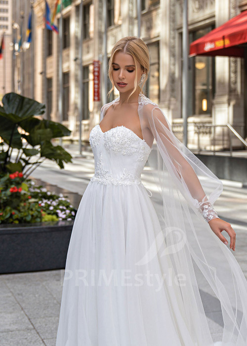 Jednoduché minimalistické svadobné šaty EMS159