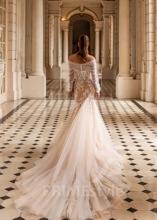 Exkluzívne čipkované svadobné šaty CT001