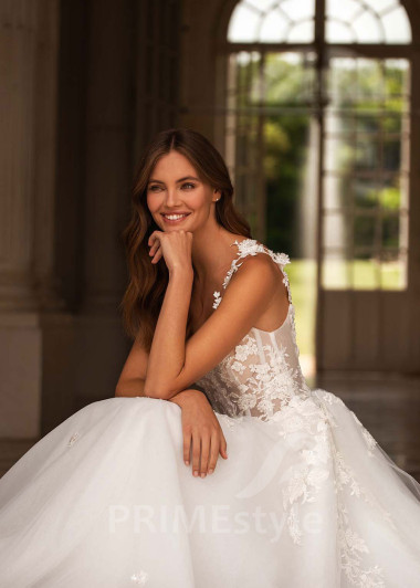 Luxusné čipkované svadobné šaty CT012 - primestyle.sk