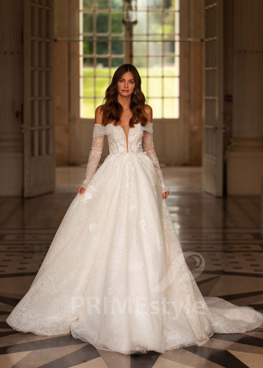 Luxusné romantické svadobné šaty CT013