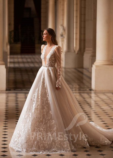 Luxusné romantické svadobné šaty CT015