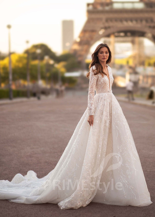 Luxusné celokrajkové svadobné šaty CT023