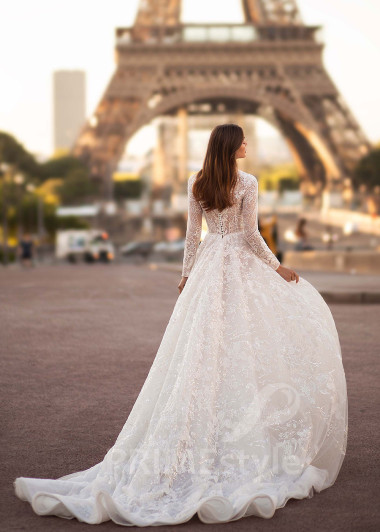 Luxusné celokrajkové svadobné šaty CT023 - primestyle.sk