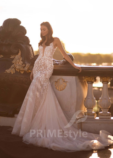 Luxusné úzke svadobné šaty CT027 - primestyle.sk