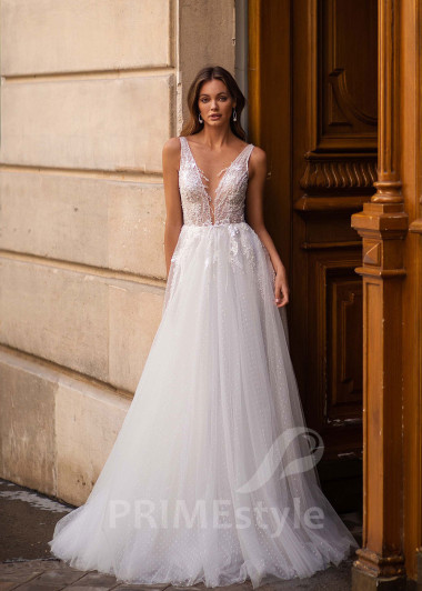 Elegantné čipkované svadobné šaty CT033