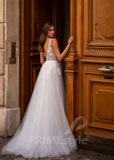 Elegantné čipkované svadobné šaty CT033 - primestyle.sk