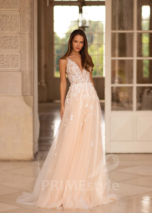 Luxusné čipkované svadobné šaty CT037