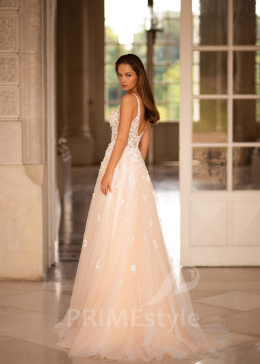 Luxusné čipkované svadobné šaty CT037 - primestyle.sk