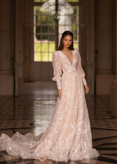 Exkluzívne elegantné svadobné šaty CT039