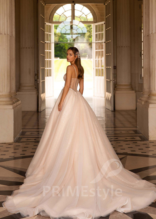 Luxusné trblietavé svadobné šaty CT040