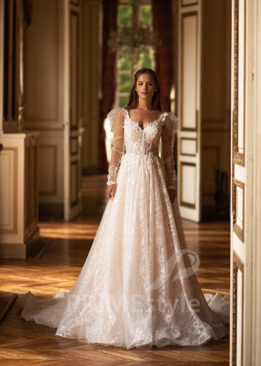 Exkluzívne celokrajkové svadobné šaty CT042