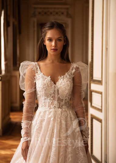 Exkluzívne celokrajkové svadobné šaty CT042 - primestyle.sk