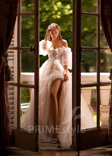 Exkluzívne celokrajkové svadobné šaty CT042 - primestyle.sk