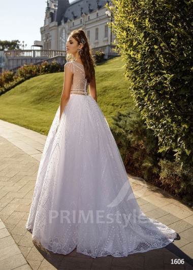 Exkluzívne trblietavé svadobné šaty RC1606 - primestyle.sk