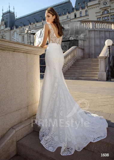 Luxusné celočipkované svadobné šaty RC1608 - primestyle.sk