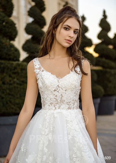 Jednoduché princeznovské svadobné šaty RC1609 - primestyle.sk