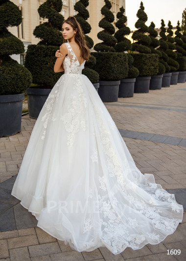 Jednoduché princeznovské svadobné šaty RC1609 - primestyle.sk