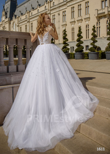 Jednoduché kvetované svadobné šaty RC1611 - primestyle.sk