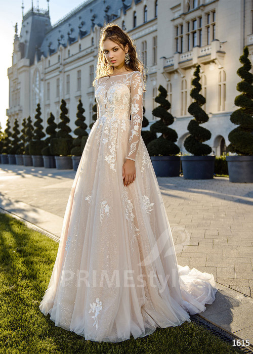 Elegantné trblietavé svadobné šaty RC1615