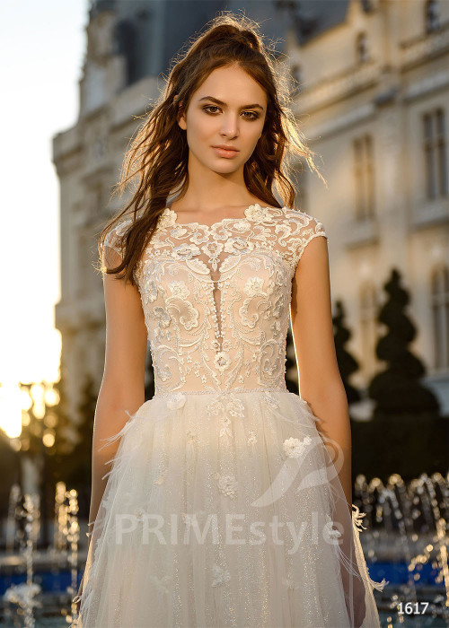 Jednoduché tylové svadobné šaty RC1617