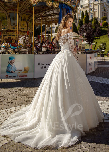 Exkluzívne trblietavé svadobné šaty RC1620 - primestyle.sk