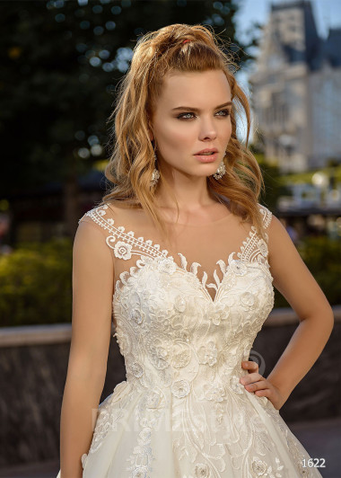 Elegantné kvetované svadobné šaty RC1622 - primestyle.sk