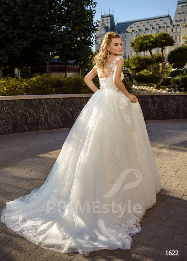 Elegantné kvetované svadobné šaty RC1622 - primestyle.sk