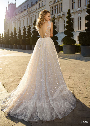 Exkluzívne trblietavé svadobné šaty RC1626 - primestyle.sk