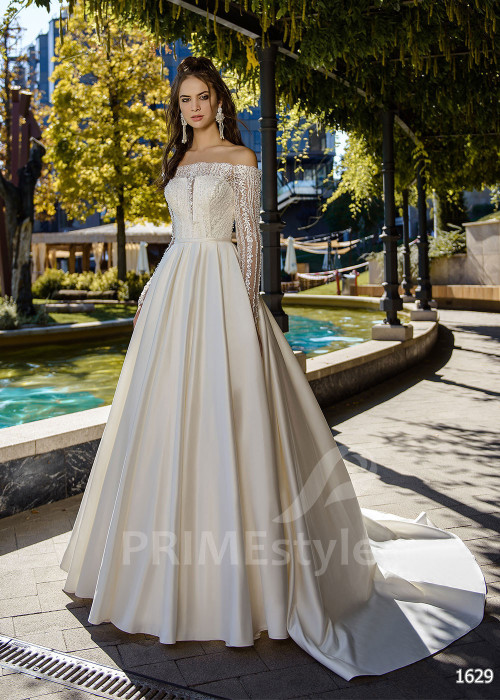 Luxusné saténove svadobné šaty RC1629