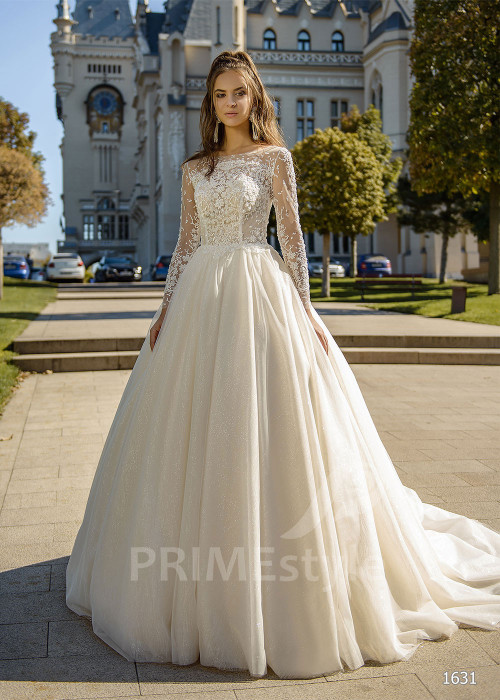 Elegantné trblietavé svadobné šaty RC1631