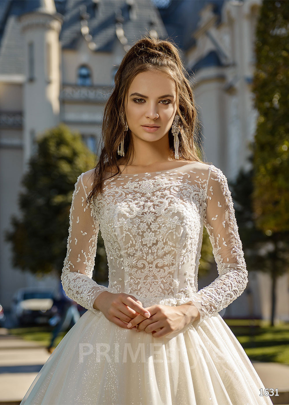 Elegantné trblietavé svadobné šaty RC1631