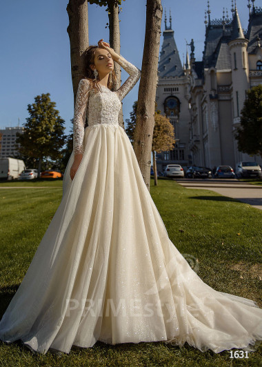 Elegantné trblietavé svadobné šaty RC1631 - primestyle.sk