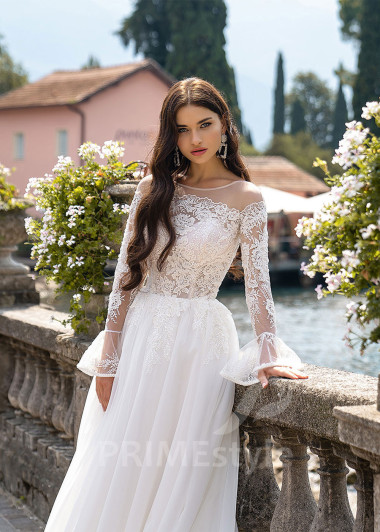 Jednoduché tylové svadobné šaty RS500 - primestyle.sk