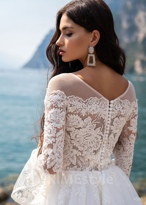 Jednoduché tylové svadobné šaty RS500