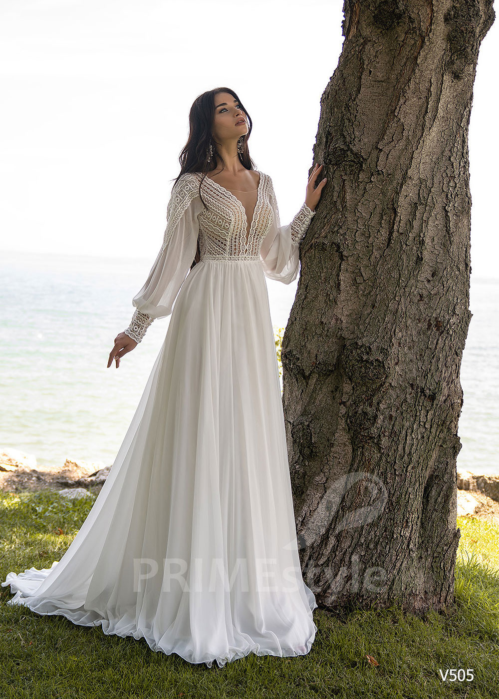 Elegantné boho svadobné šaty RS505