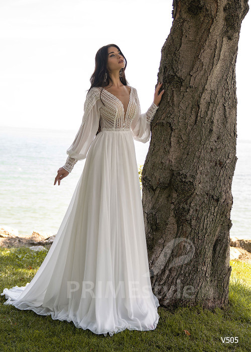 Elegantné boho svadobné šaty RS505