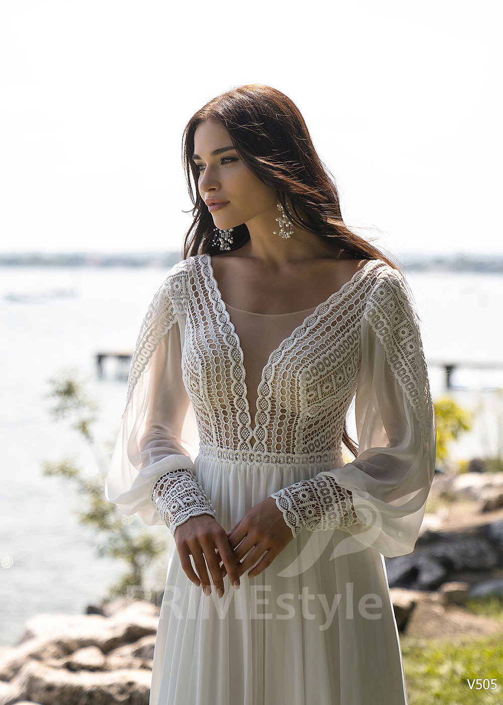 Elegantné boho svadobné šaty RS505