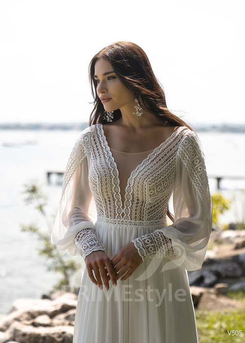 Elegantné boho svadobné šaty RS505