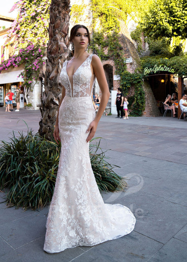 Luxusné celočipkované svadobné šaty RS510