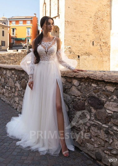 Extravagantné tylové svadobné šaty RS517