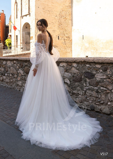 Extravagantné tylové svadobné šaty RS517 - primestyle.sk