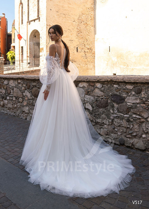 Extravagantné tylové svadobné šaty RS517