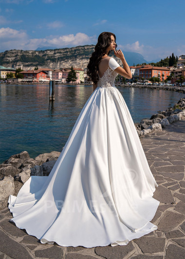 Elegantné minimalistické svadobné šaty RS518 - primestyle.sk