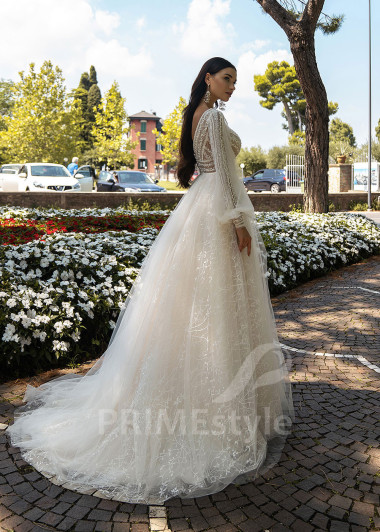 Exkluzívne trblietavé svadobné šaty RS519 - primestyle.sk