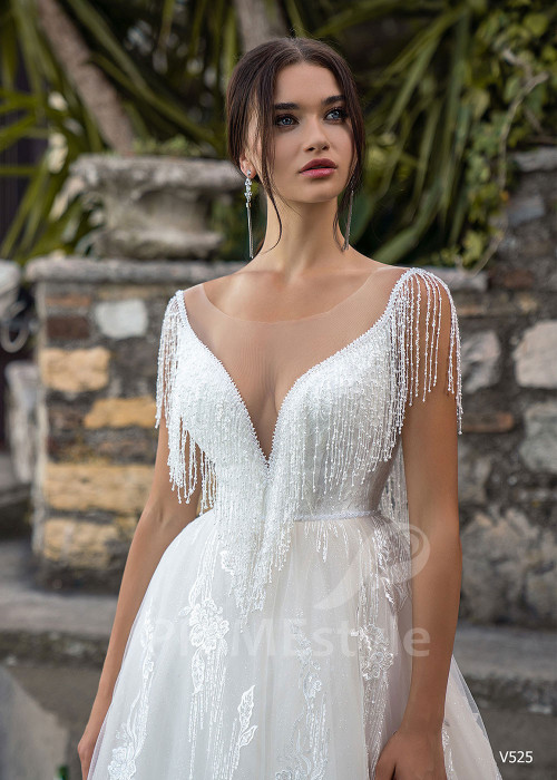 Exkluzívne trblietavé svadobné šaty RS525