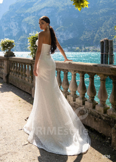 Extravagantné trblietavé svadobné šaty RS526 - primestyle.sk