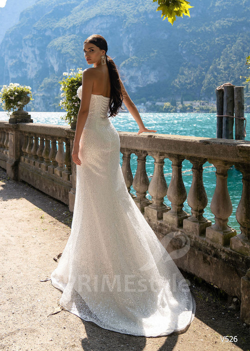 Extravagantné trblietavé svadobné šaty RS526