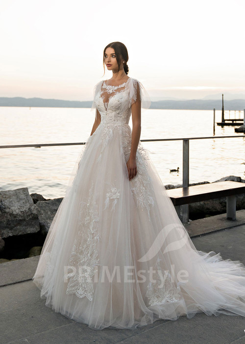 Luxusné čipkované svadobné šaty RS528