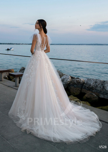 Luxusné čipkované svadobné šaty RS528 - primestyle.sk